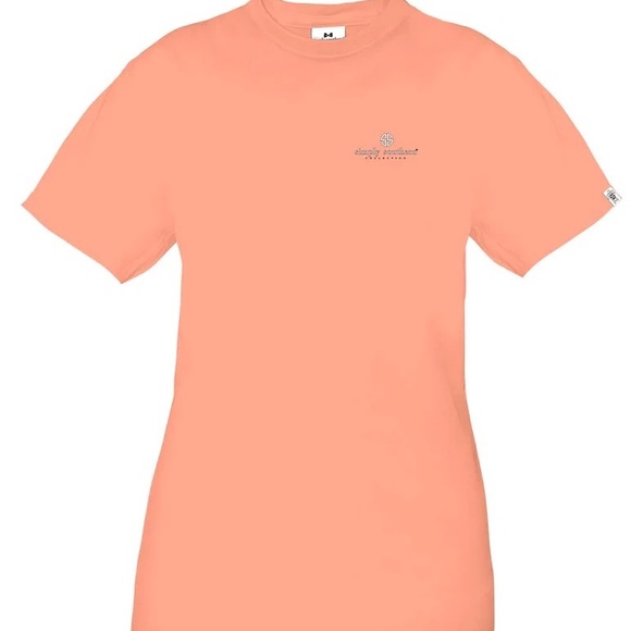 NWT Simply Southern Sherbet peach bloom with grace flower vase graphic t-shirt - Picture 2 of 4